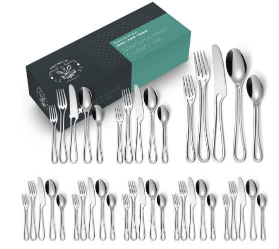 New hollow creative tableware (silver 40-piece set)