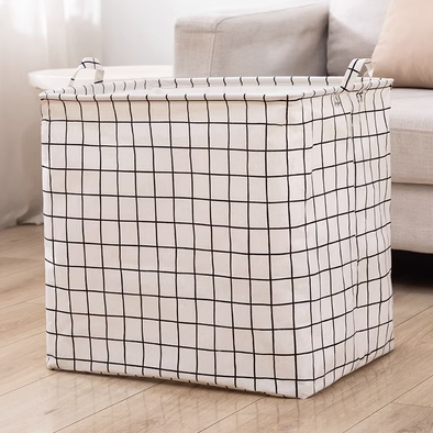 New storage bag (100L-white plaid)