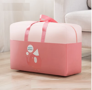 New storage bag (independent double layer pink elephant) (medium size 50*20*34CM)