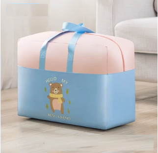 New storage bag (independent double-layered blue bear) (medium size 50*20*34CM)
