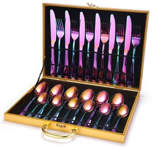 New exquisite stainless steel tableware (24-piece set)