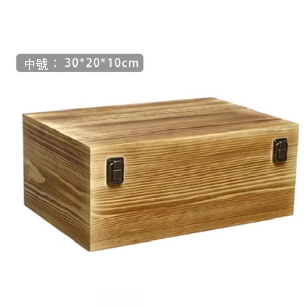 Hot recommended salmon steak tableware glass lid wooden box (retro color medium wooden box)