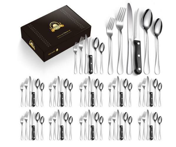Hot recommended luxury stainless steel tableware (silver 72-piece set/serves 12 people)