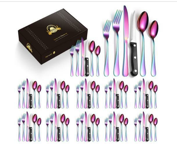 Hotly recommended luxury stainless steel tableware (72-piece set/serves 12 people)