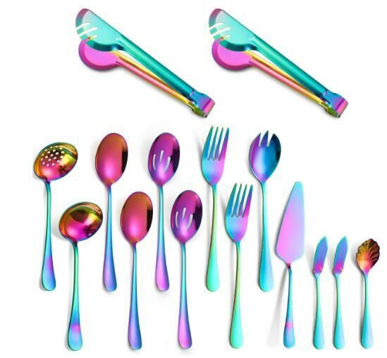 Popular simple and fashionable stainless steel tableware (15-piece set)