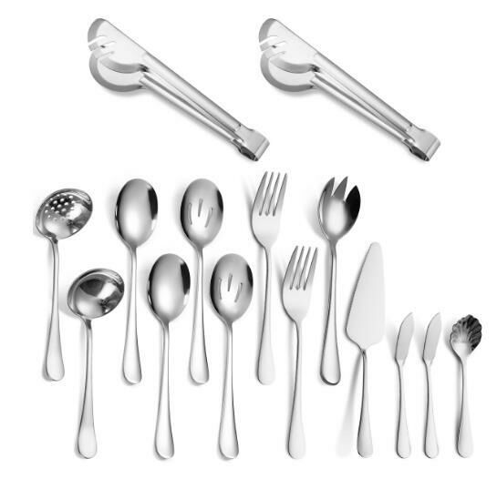 Popular simple and fashionable stainless steel tableware (silver 15-piece set)