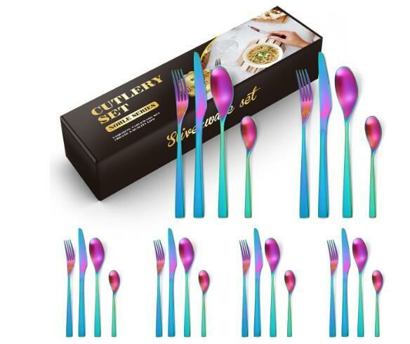 New retro matte tableware (colorful 24-piece set)