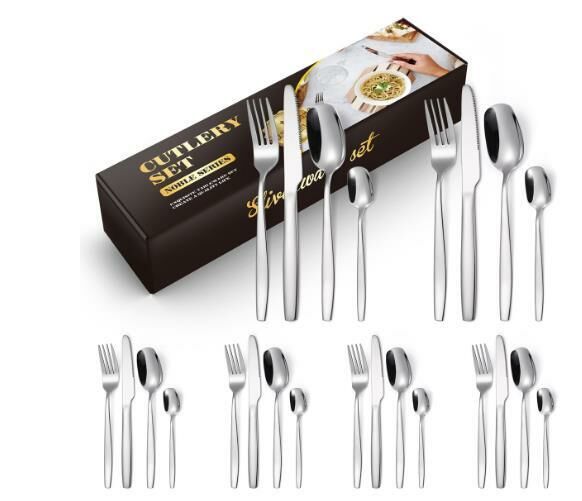 New European style square head tableware (silver 24-piece set)