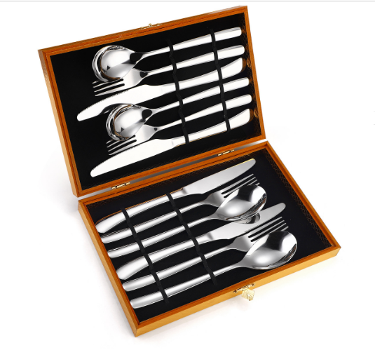 New fashionable gift box tableware (silver 12-piece set)