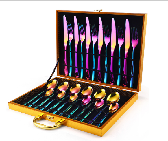New fashionable gift box tableware (colorful 24-piece set)