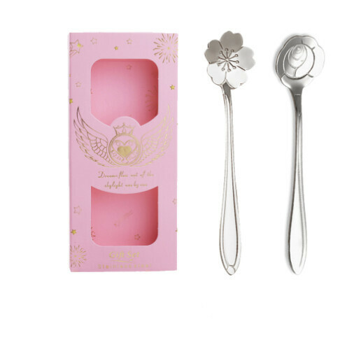 Hot recommended wedding gift box and tableware set (two-piece silver spoon set-powder box)
