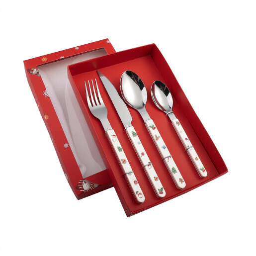熱推聖誕節餐具套裝（聖誕刀叉勺4PCS-禮盒裝）