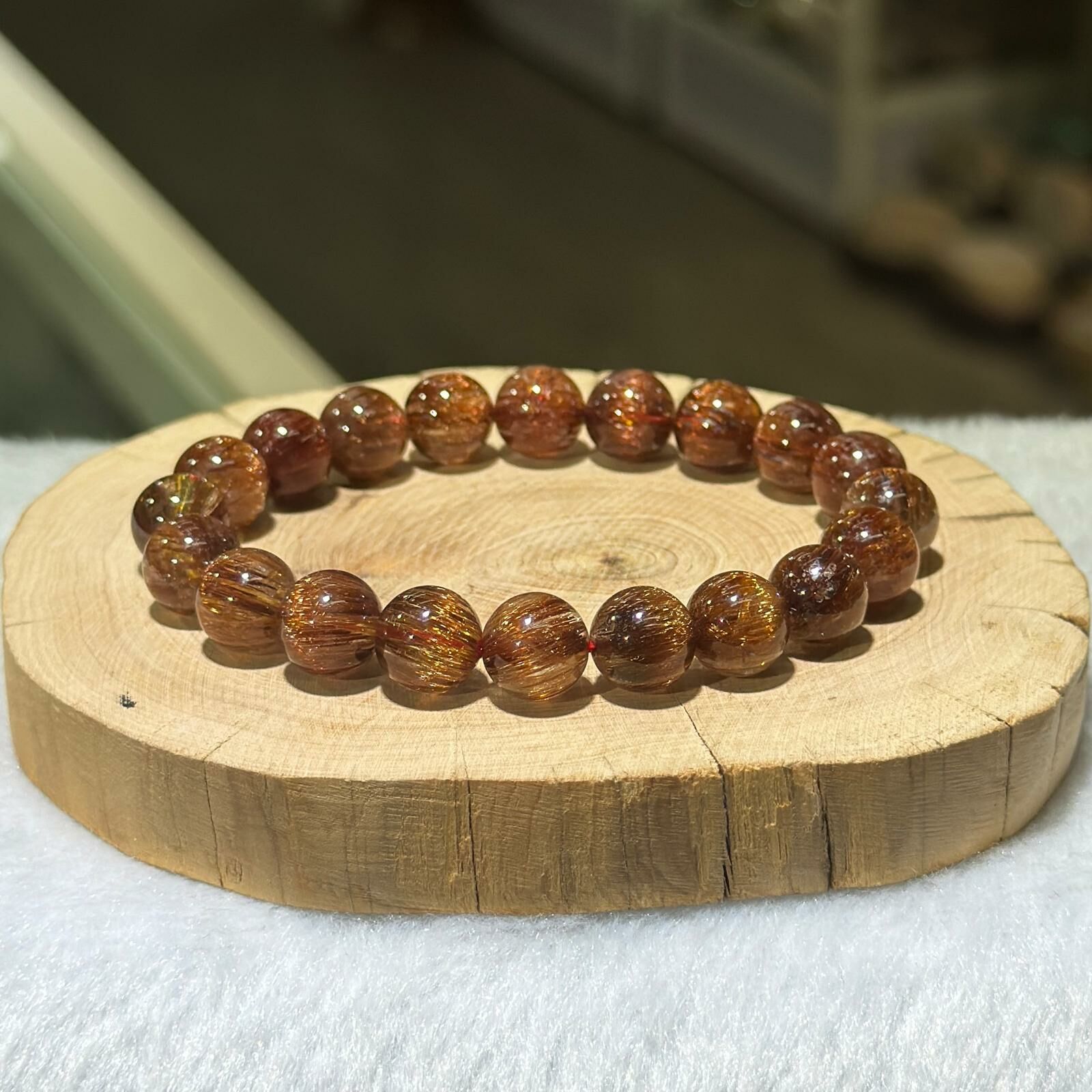 高品順髮✨銅髮晶手串 9.5 mm +/-