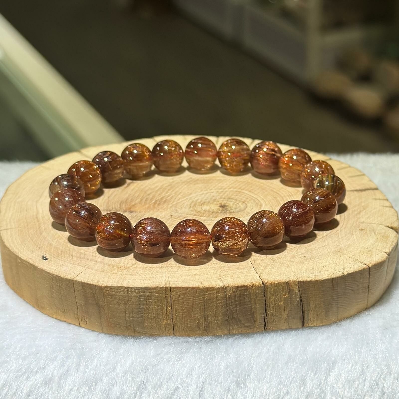 高品順髮✨銅髮晶手串 9.5 mm +/-