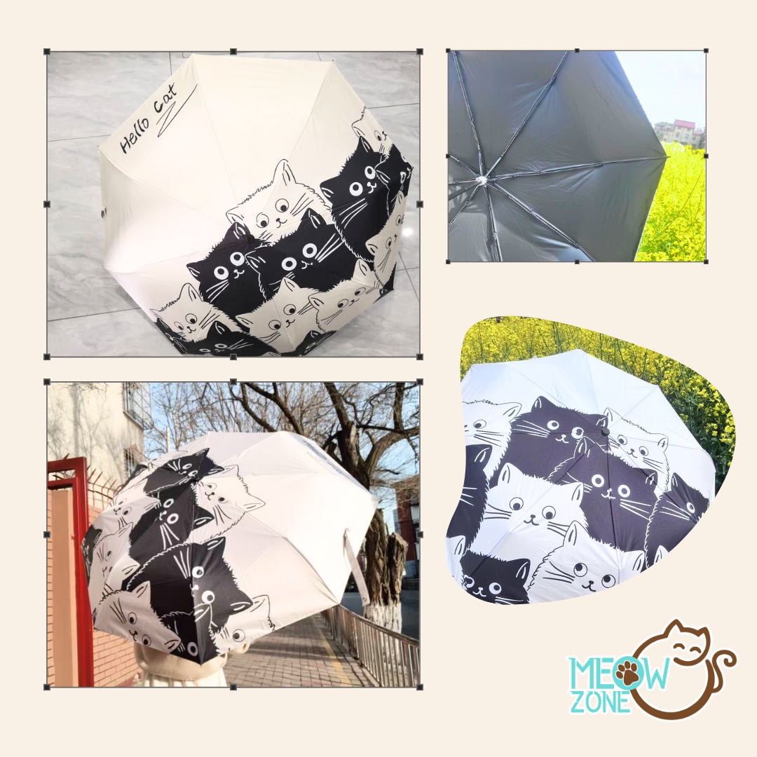 貓奴必備|可愛貓咪圖案縮骨遮