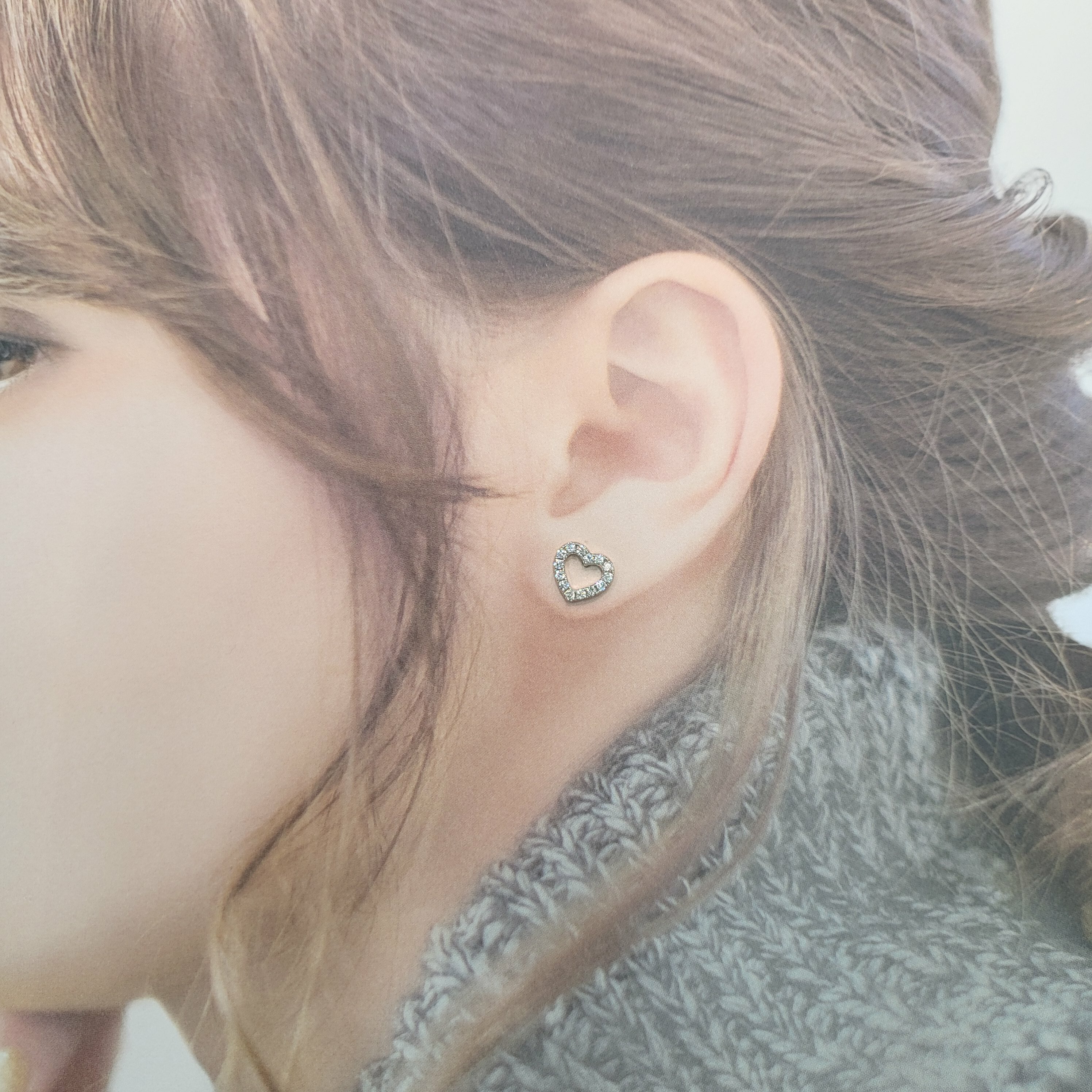 全新18K白金38份鑽石耳環