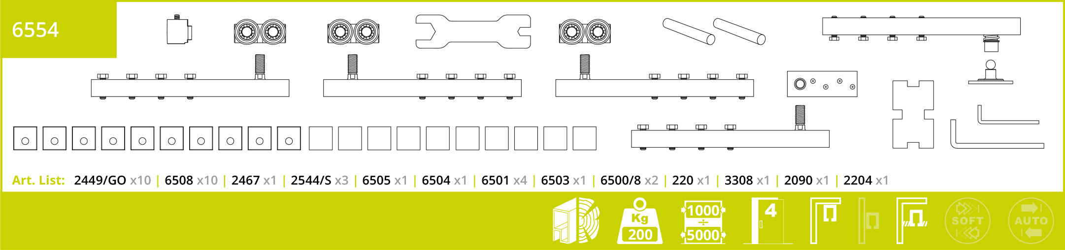 villes 6554/s 趟摺門系統 - 產品列表