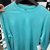 [S] DKNY BIG LOGO IN SLEEVE SWEATSHIRT,TURQUOISE, M2410133-TUR FINAL SALE (SD954)