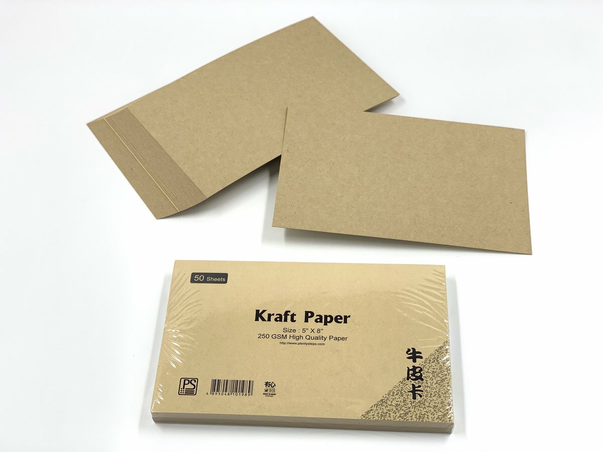 5" x 8" 牛皮卡 (250克) - 1包