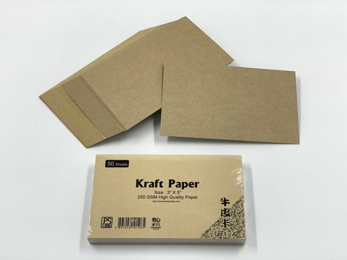 3" x 5" 牛皮卡 (250克) - 1包