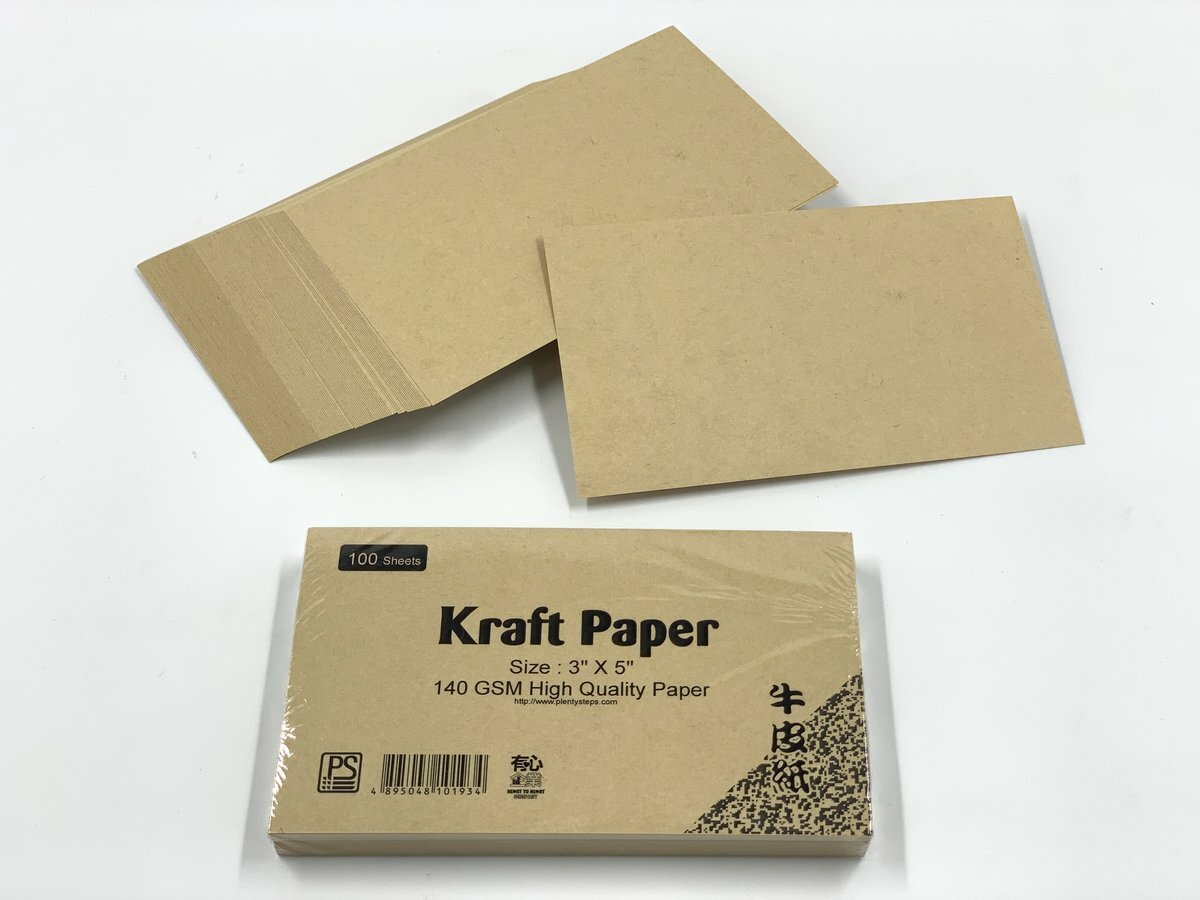 3" x 5" 牛皮卡  (140克) - 1包