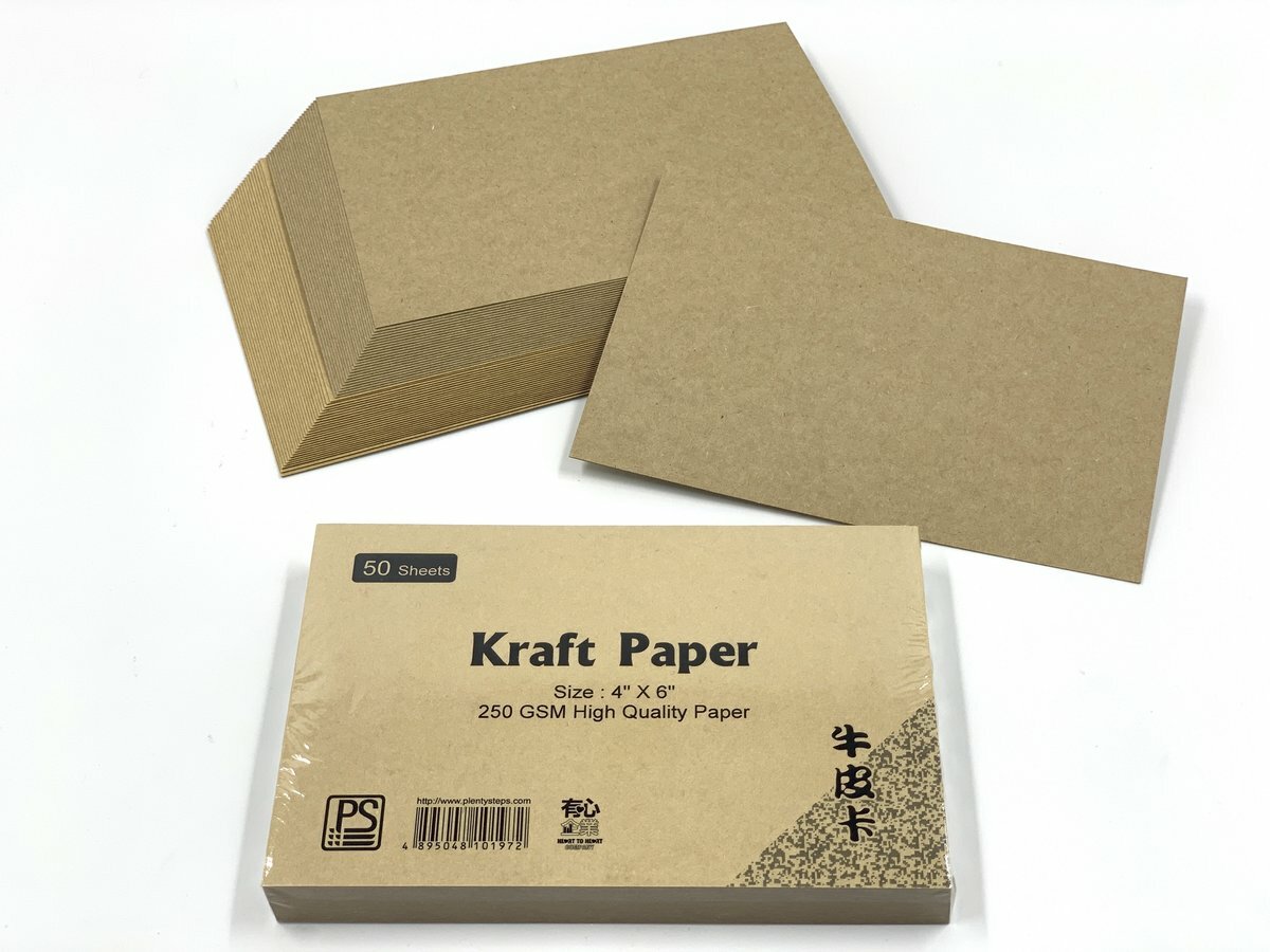 4" x 6" 牛皮卡 (250克) - 1包