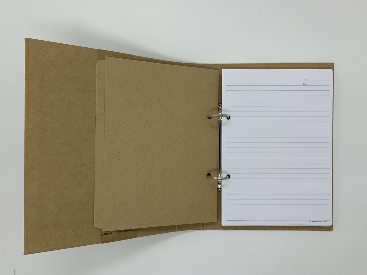 #92122R A5 2孔牛皮活頁快勞文件夾 + 行線活頁紙 / 格線活頁紙 / 空白活頁紙 / 牛皮活頁紙