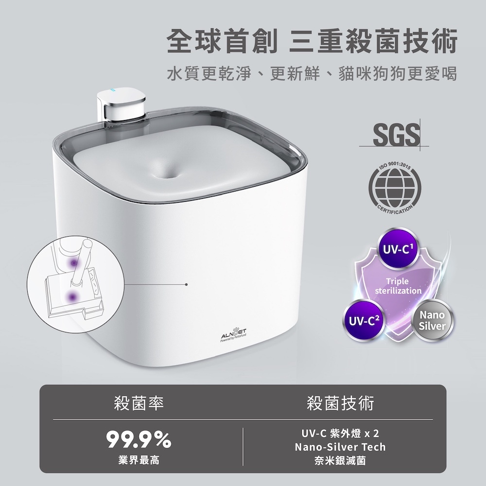 ALNPET寵物飲水機三重殺菌升級版,寵物殺菌飲水機推薦