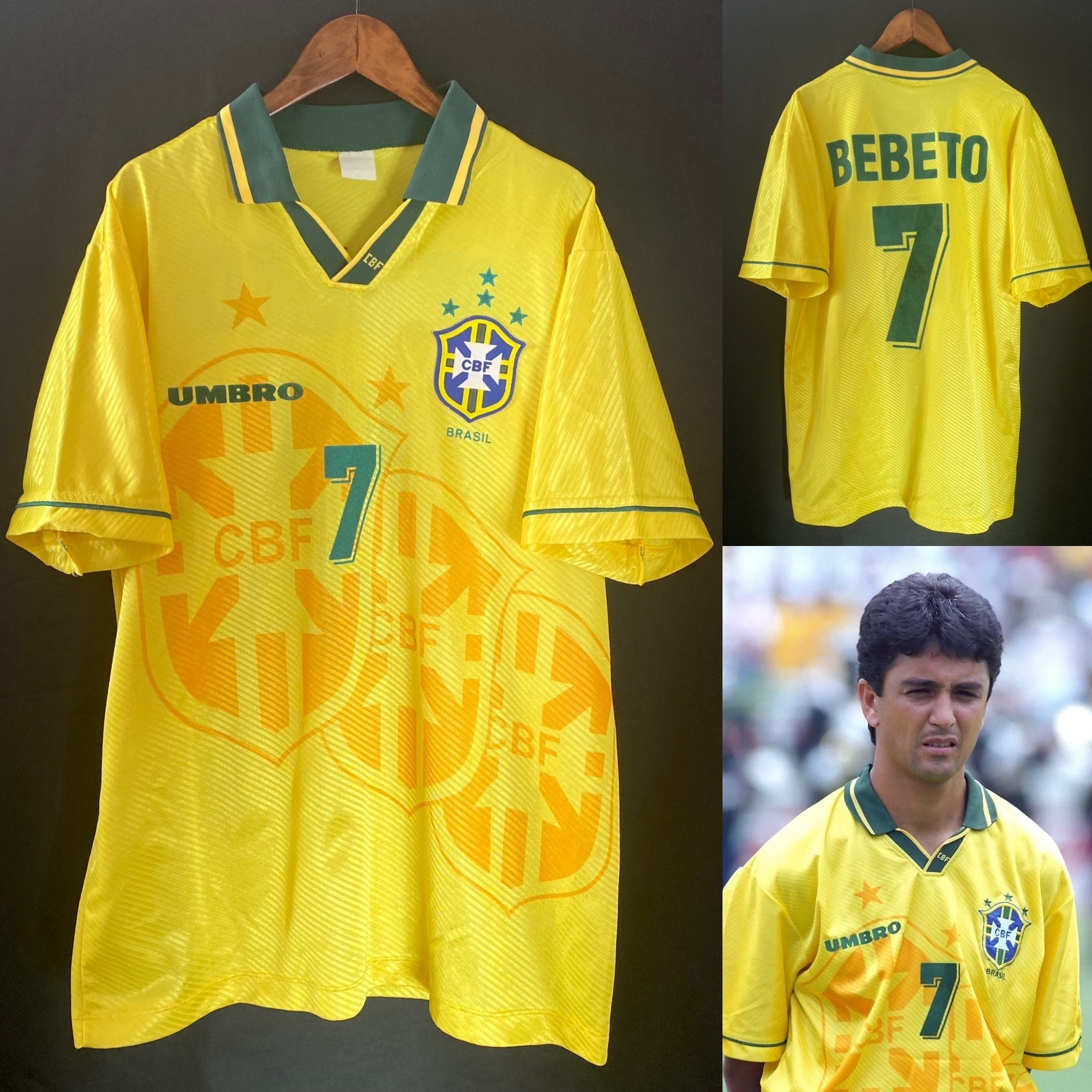 巴西 1994 世界盃 Umbro 主場球衣 #7 BEBETO