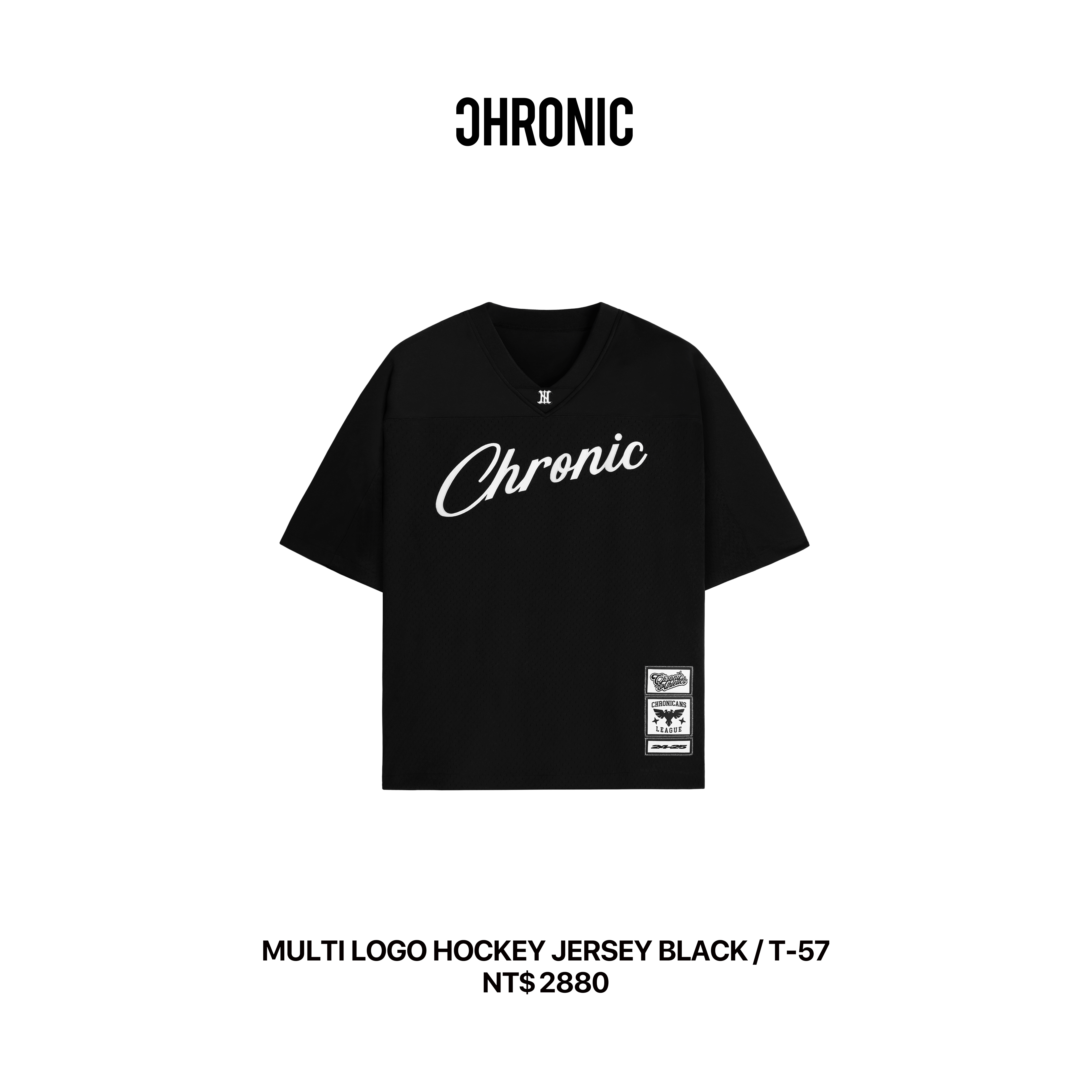 MULTI LOGO HOCKEY JERSEY BLACK / T-57