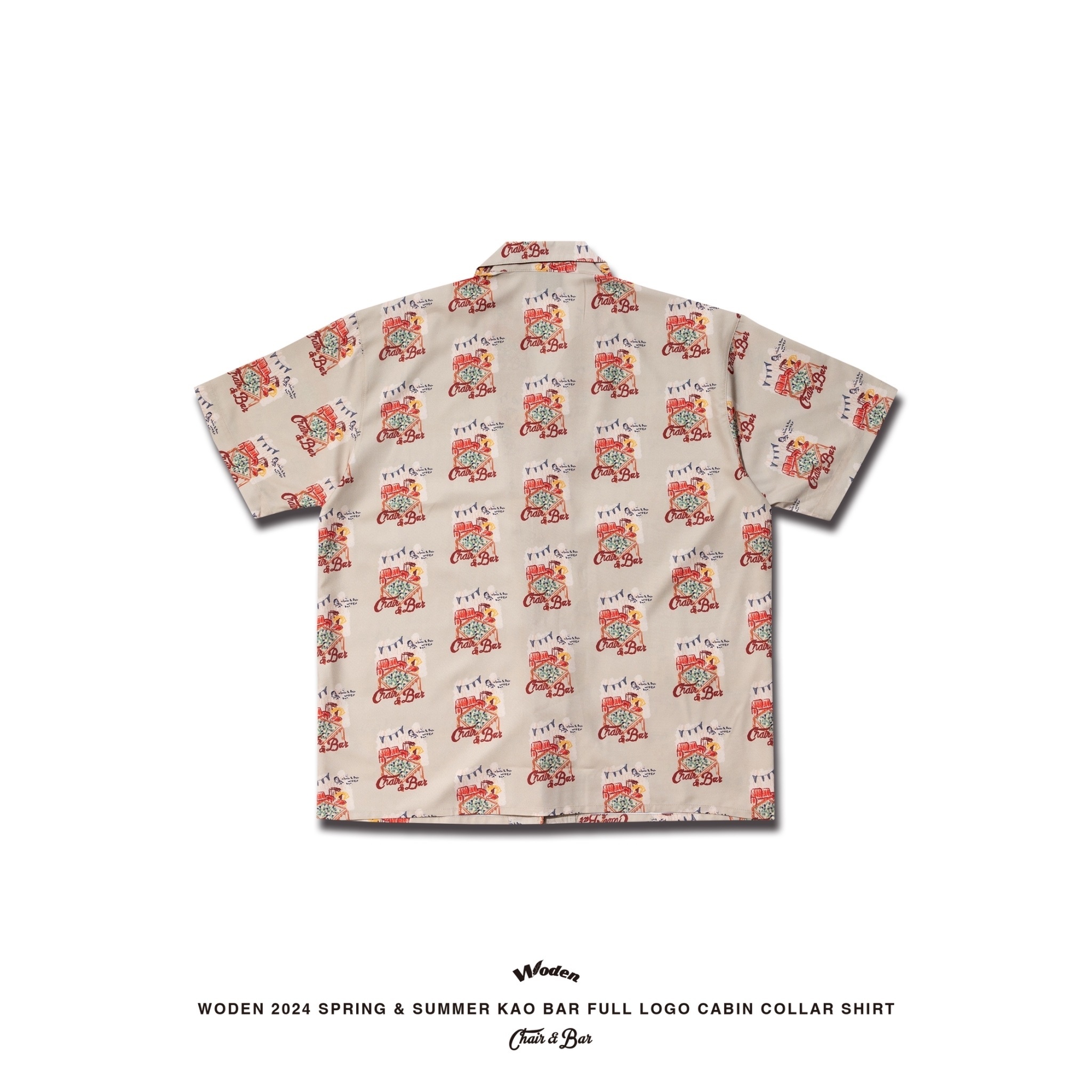 WODEN 2024 Spring & Summer KAO Bar Full LOGO CABIN Collar shirt