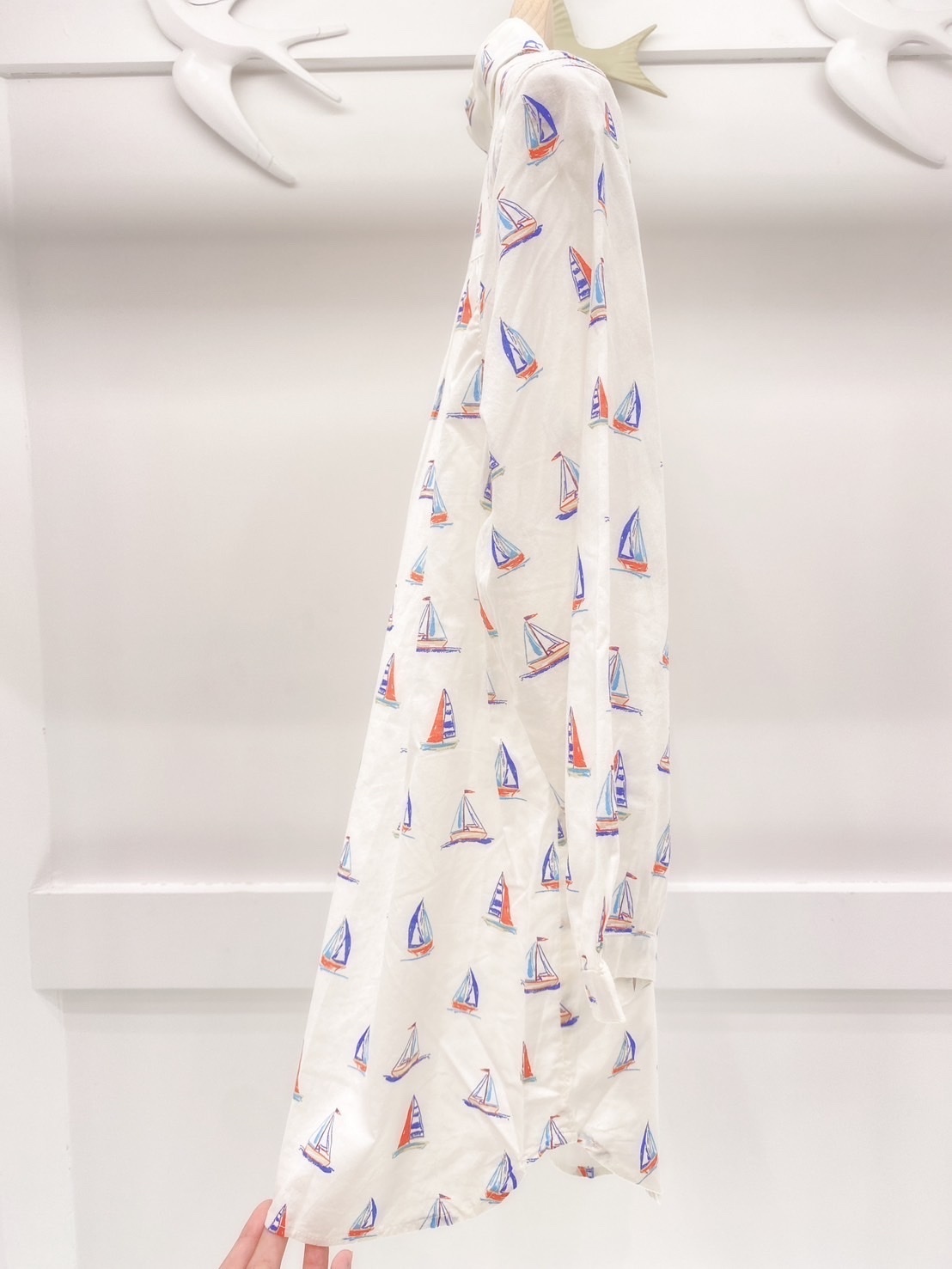 彩色帆船七分袖襯衫