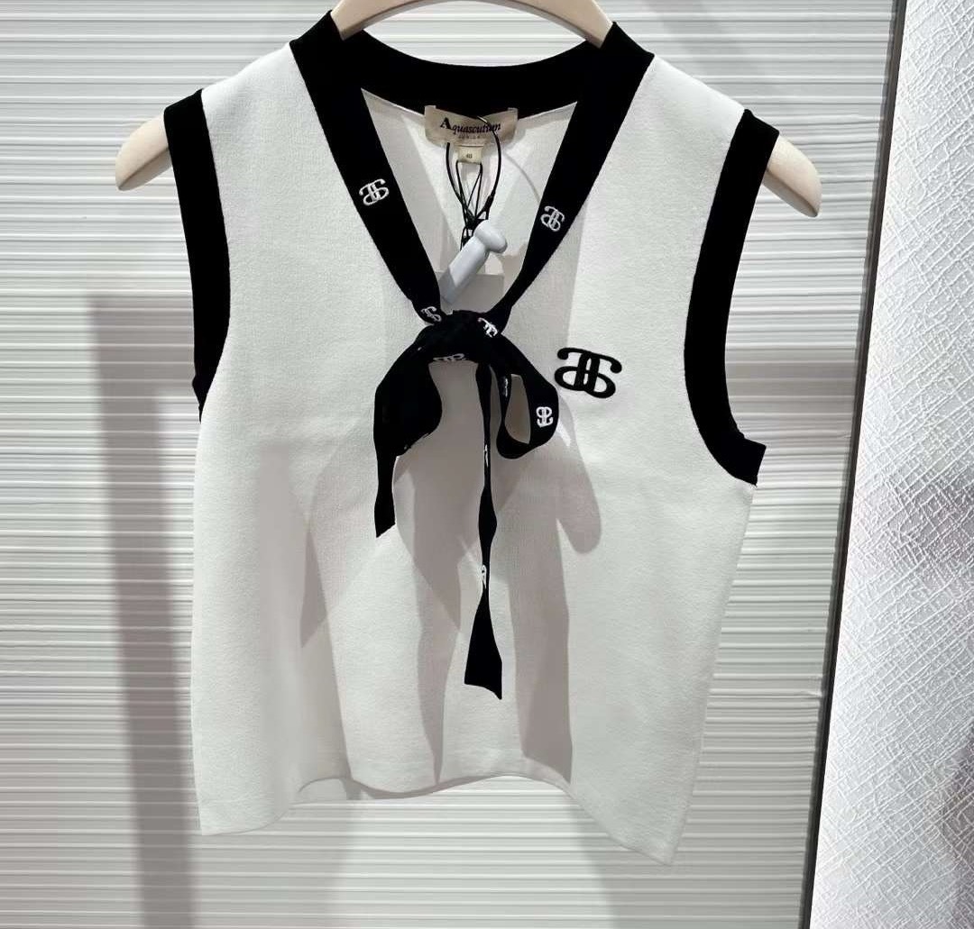 白色黑邊背心 -M