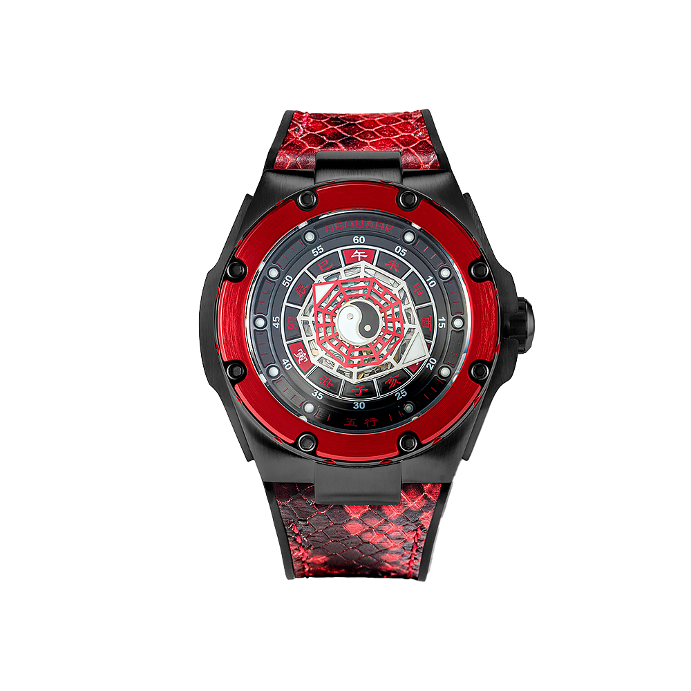 (預購)【NSQUARE】 五行系列 火屬性 G0473-N59.4 星辰機芯 高貴神秘 紅 太極八卦地支 腕錶 手錶
