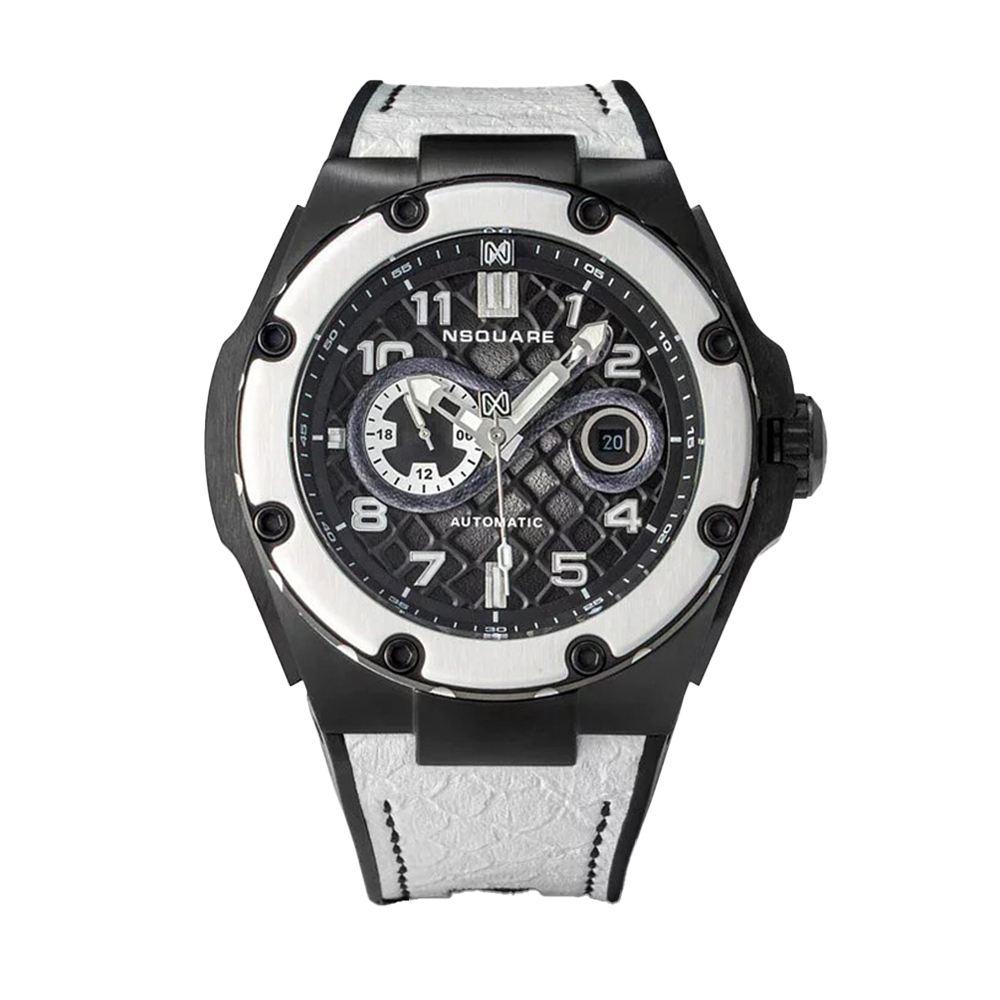 【NSQUARE】 SNAKE蛇系列 特別版 G0473-N51.1夜光輕奢 星辰8217機芯 精細磨砂 機械錶 白色陶瓷