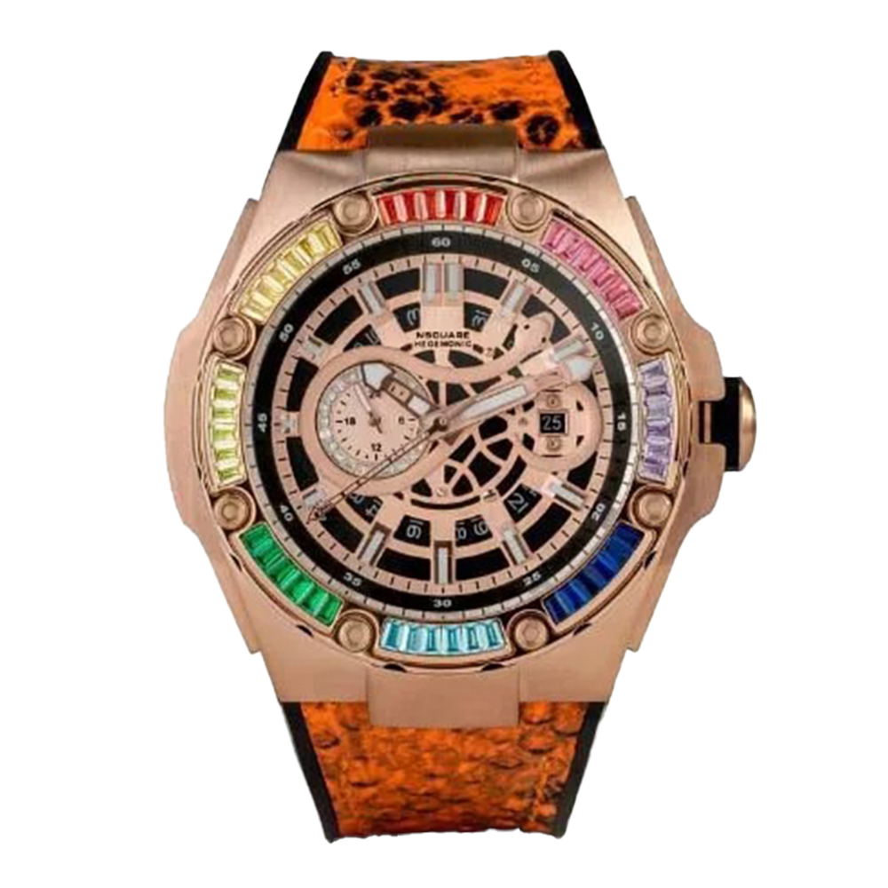 【NSQUARE】 SNAKE蛇系列 特別版 G0473-N51.9 星辰機芯 施華洛世奇水晶 夜光輕奢機械錶 彩虹玫瑰金