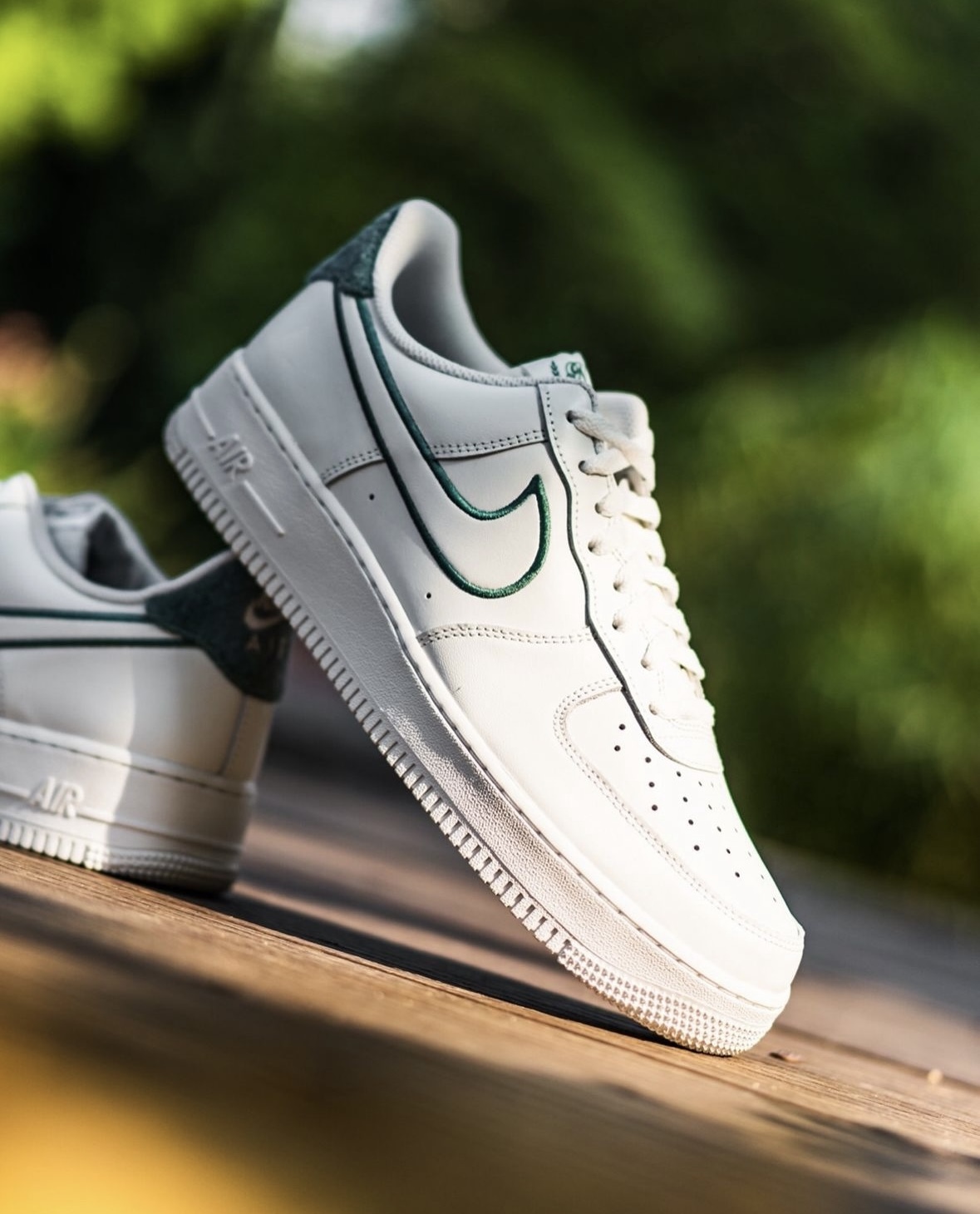 Nike Air Force 1 復古白綠刺繡 白綠色 墨綠色 皮革 男女款 FN8349-100/預購