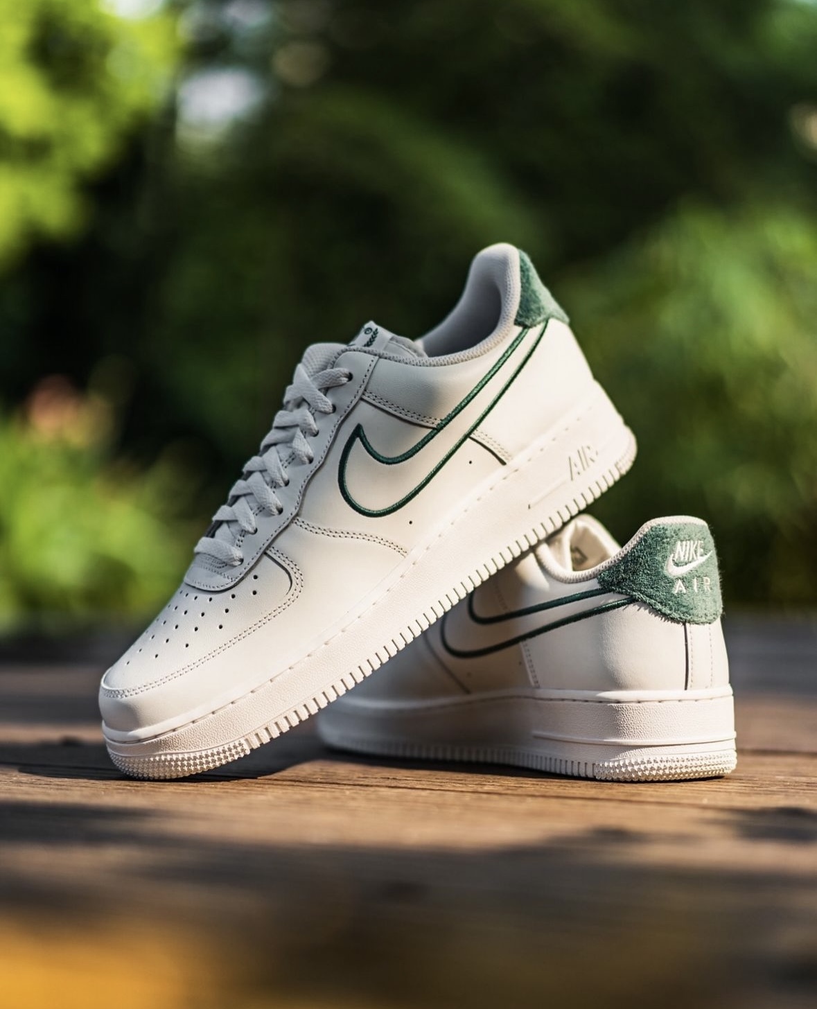 Nike Air Force 1 復古白綠刺繡 白綠色 墨綠色 皮革 男女款 FN8349-100/預購