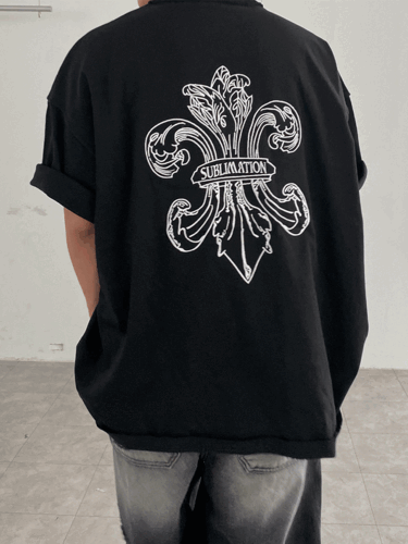 心形補丁刺繡短袖T恤