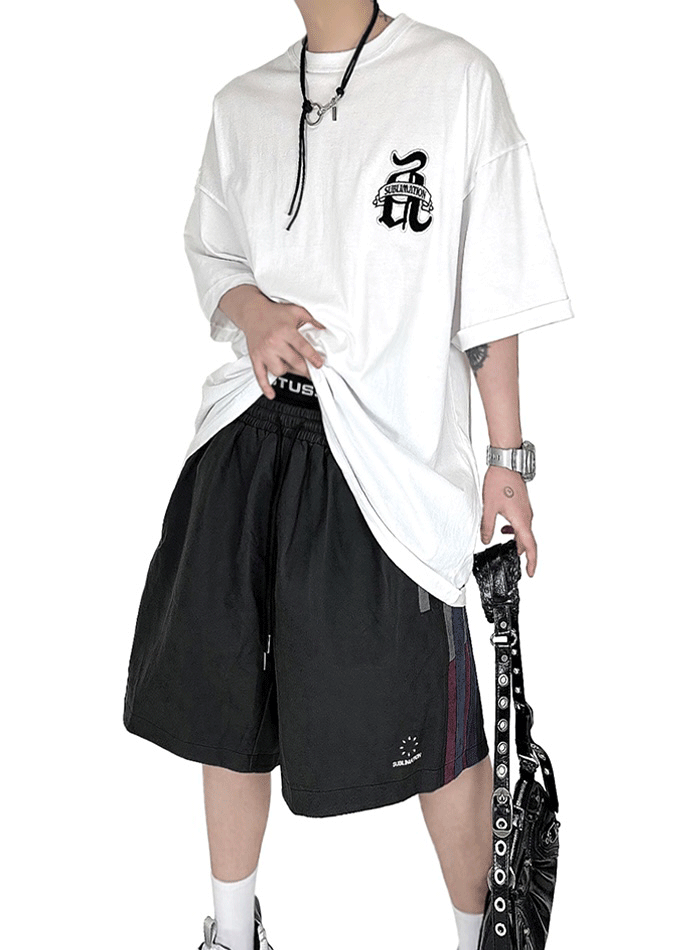 心形補丁刺繡短袖T恤