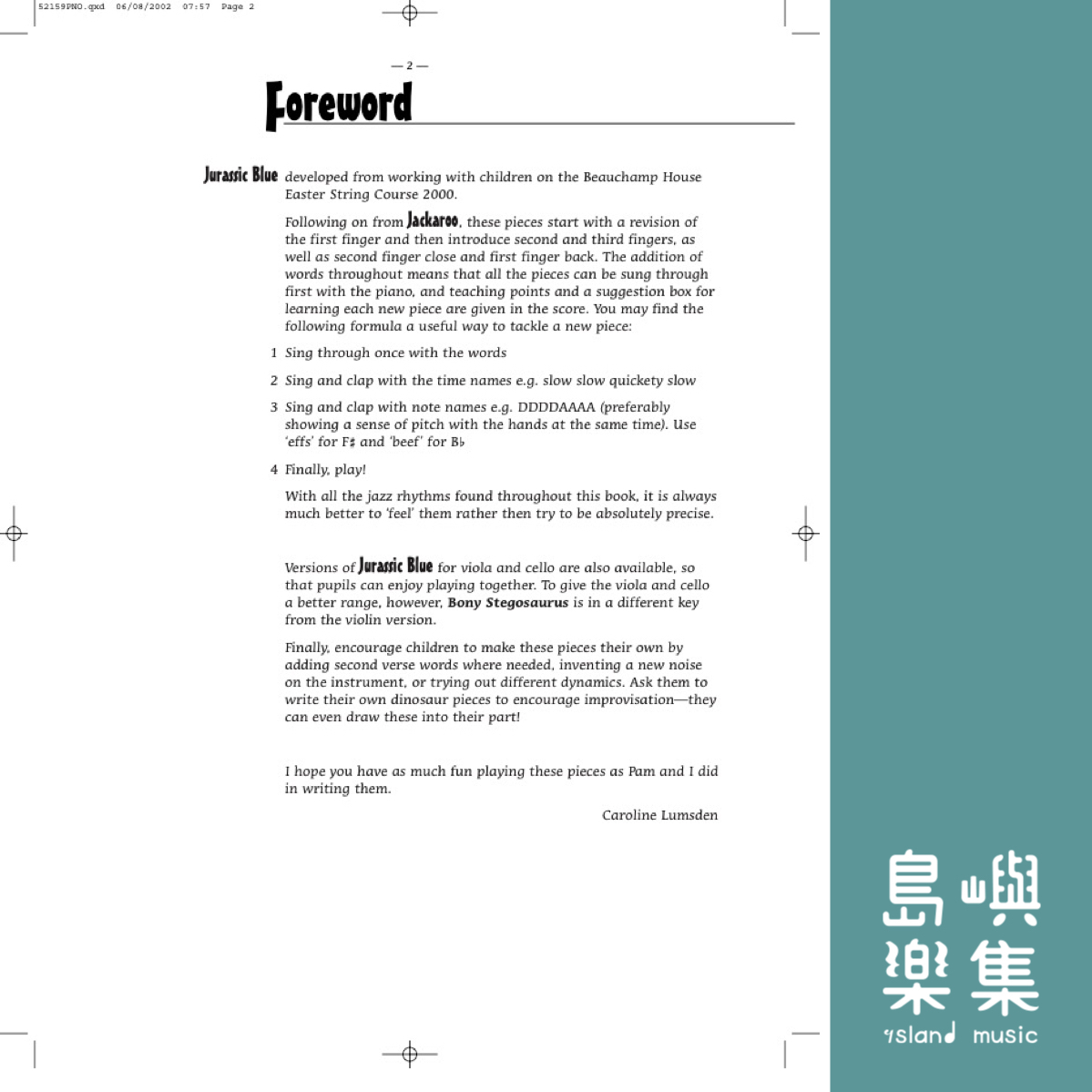 Jurassic Blue (violin and piano)