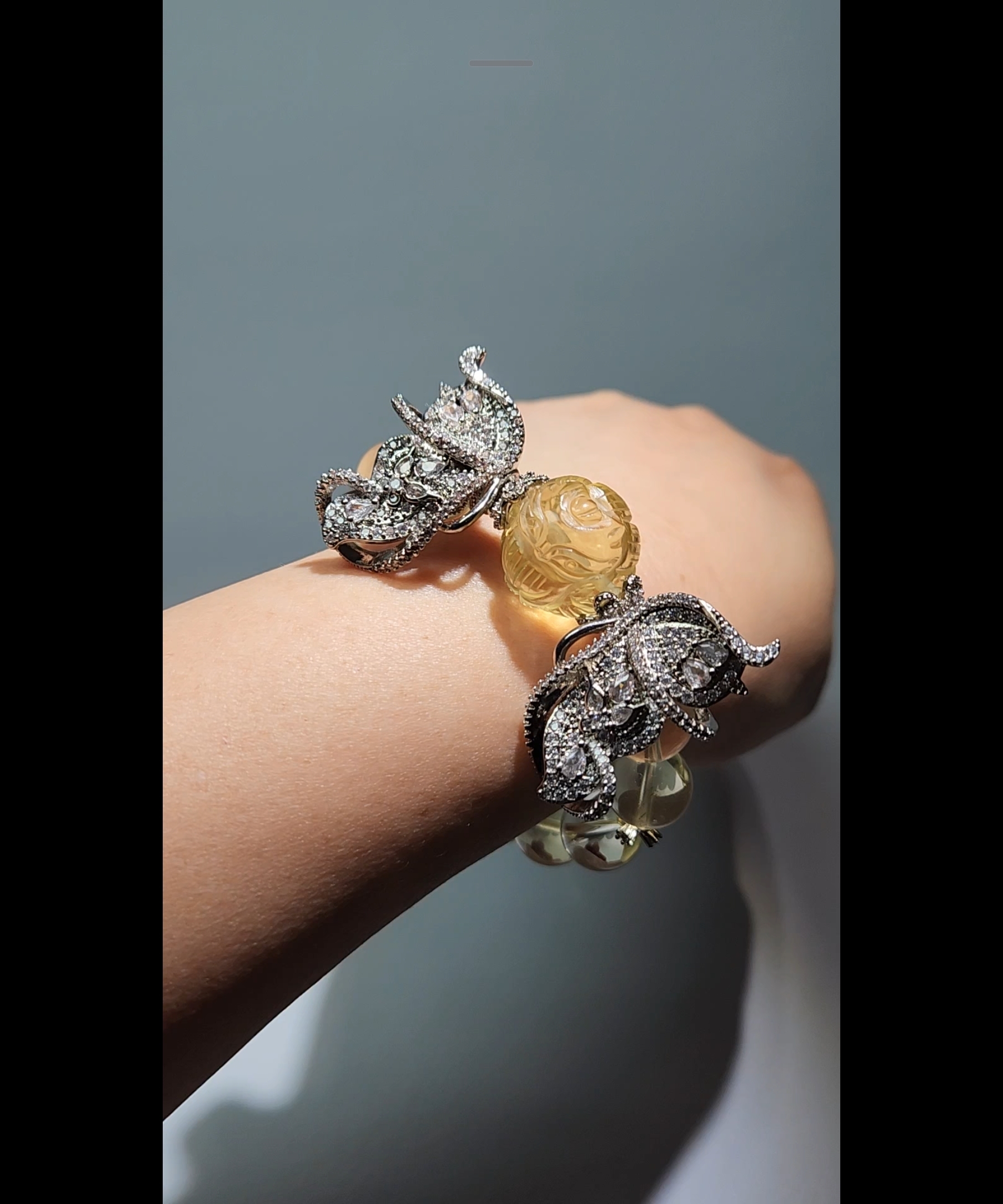 Citrine Fox Ball Butterfly Bracelet