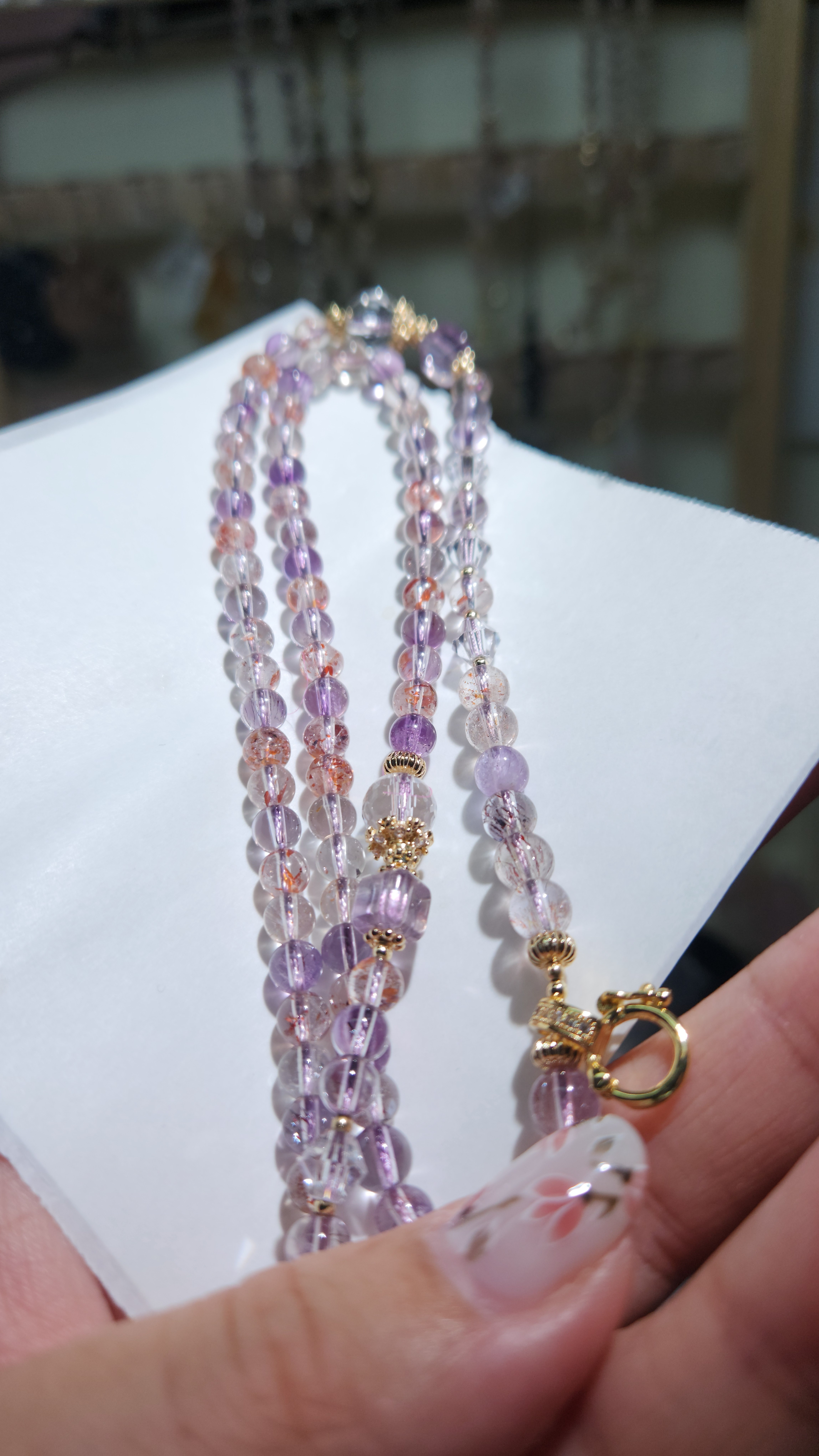 Super Seven Design Chain (with Extra Red Strawberry Quartz)