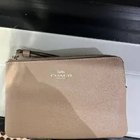 [S] COACH CV396 CSRN LEATHER CORNER ZIP,IM/TAUPE, 196395413553 (SCO849)