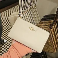 [S] COACH CV395 LARGE CORNER ZIP,IM/CHALK, 196395413614 (SCO848)