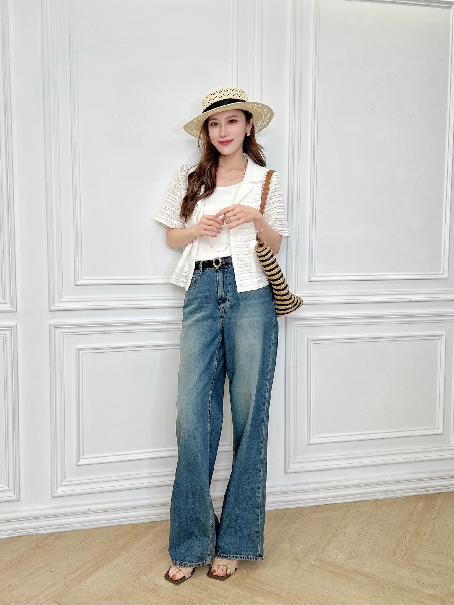 率性復古刷色牛仔褲