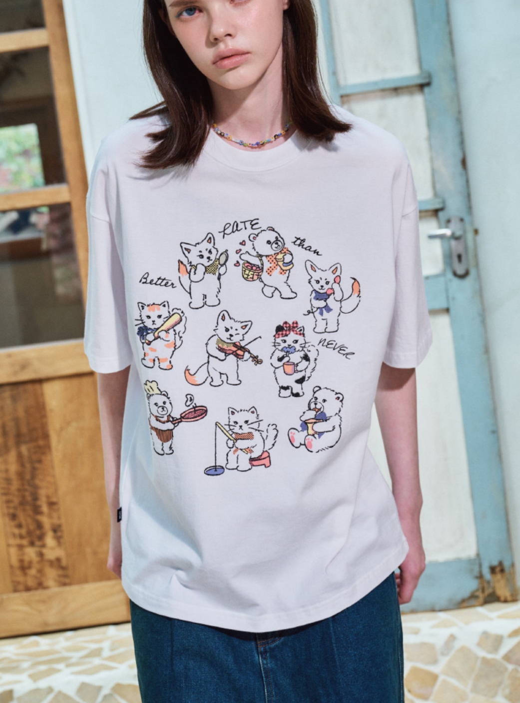 韓國🇰🇷連線 CPGN STUDIO Barrel Than Never 貓咪 熊熊 狐狸 短袖 白色(任買兩件711免運)/預購