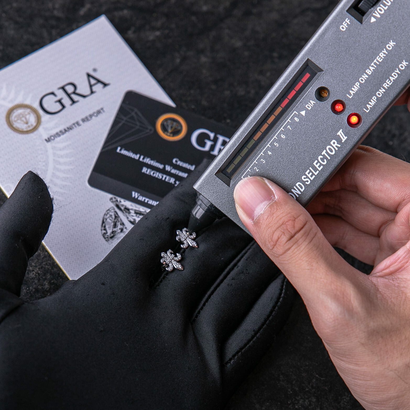 925純銀莫桑石滿鑲鳶尾花耳釘