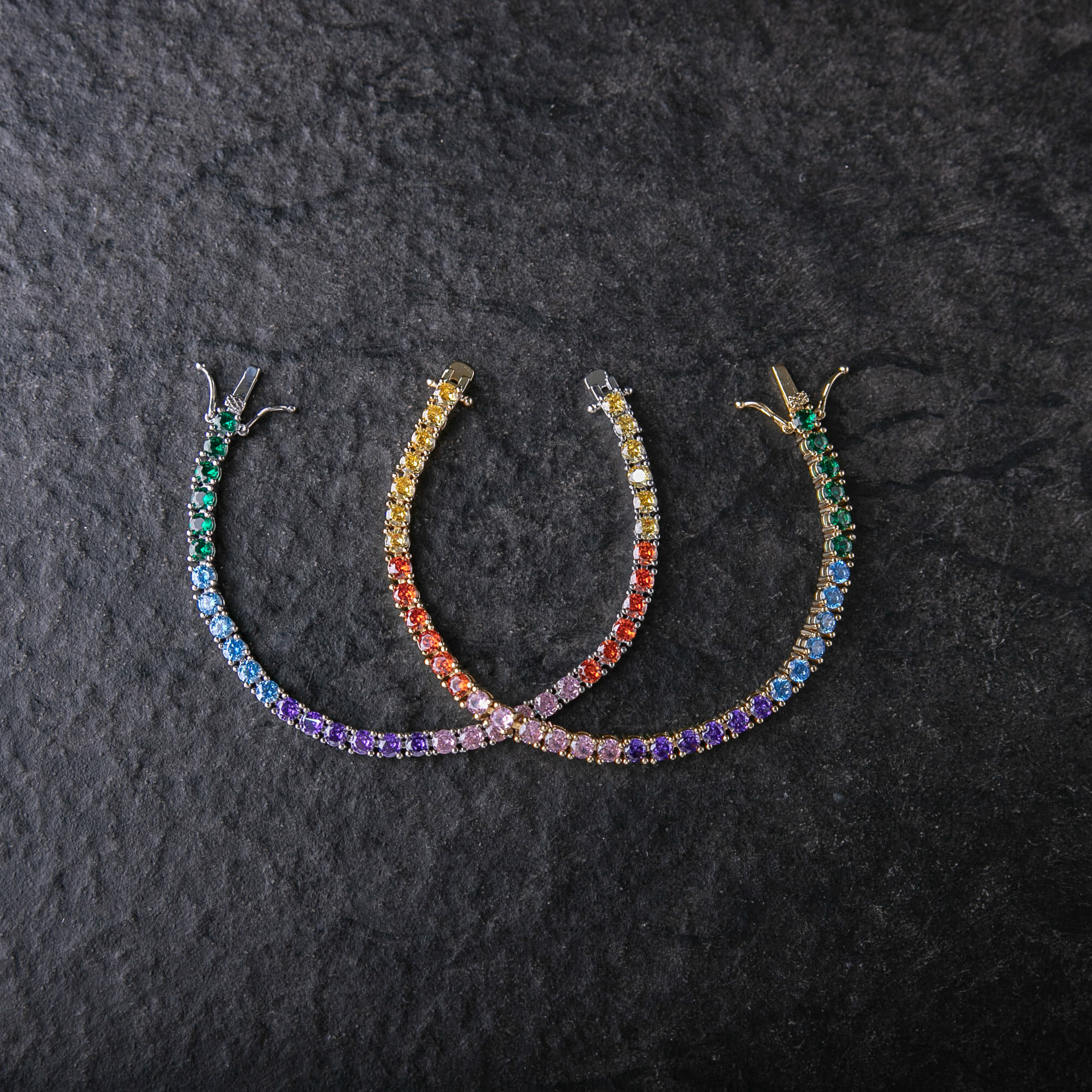 4mm單排鑽彩虹網球手鍊