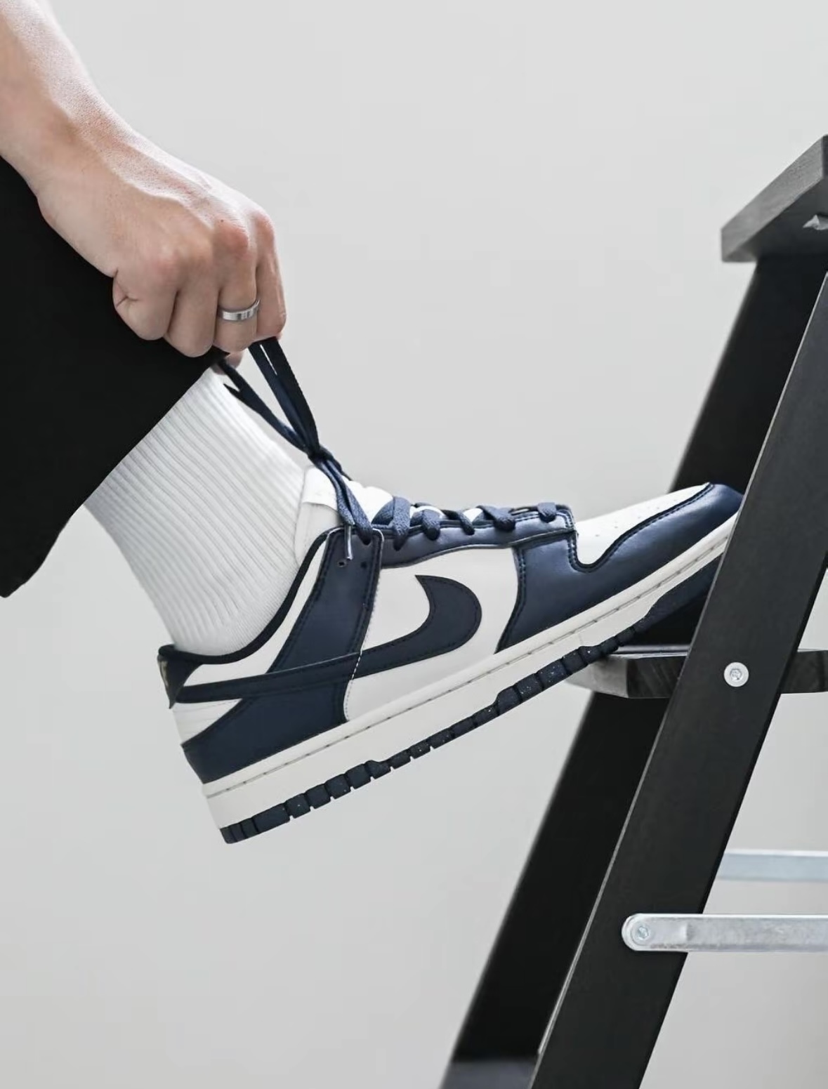 Nike Dunk Low 午夜藍 藍白色 皮革 女款 FZ6770-001/預購